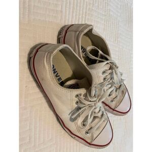 Ladies White Converse Tennis Shoes Size 7 Y2K